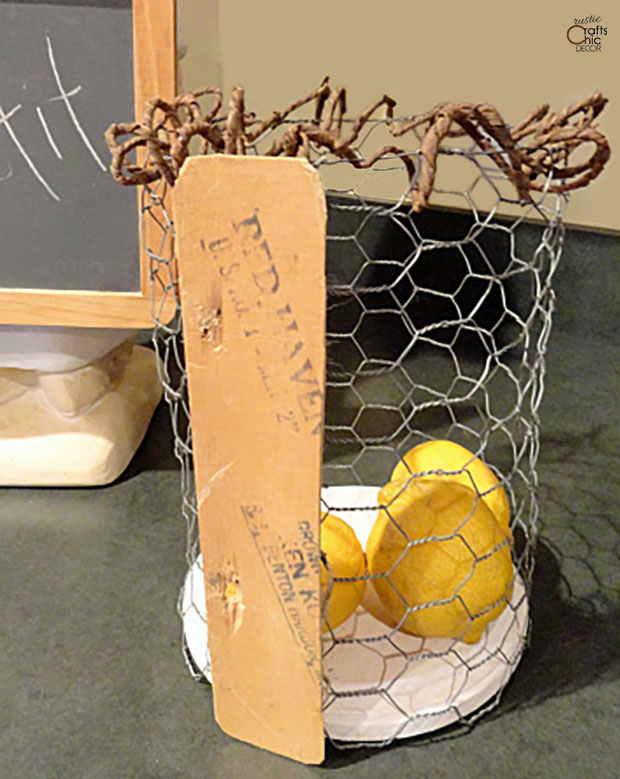 DIY Chicken Wire Basket - Rustic Crafts & DIY
